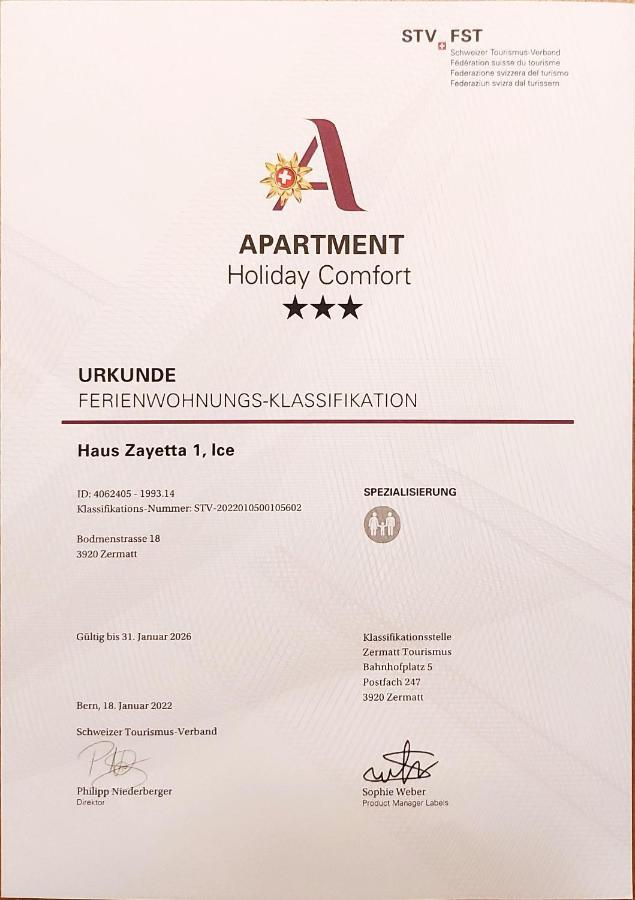 Ferienwohnung Zayetta Ice Cube Nr. 11 Zermatt Zewnętrze zdjęcie